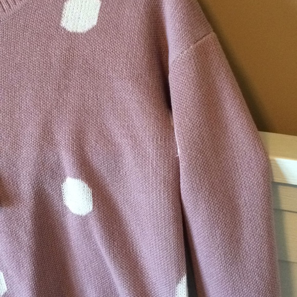 Pink Poka Dot Crop Sweater - Picture 2 of 4